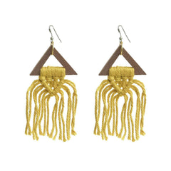 Macrame earrings brown yellow