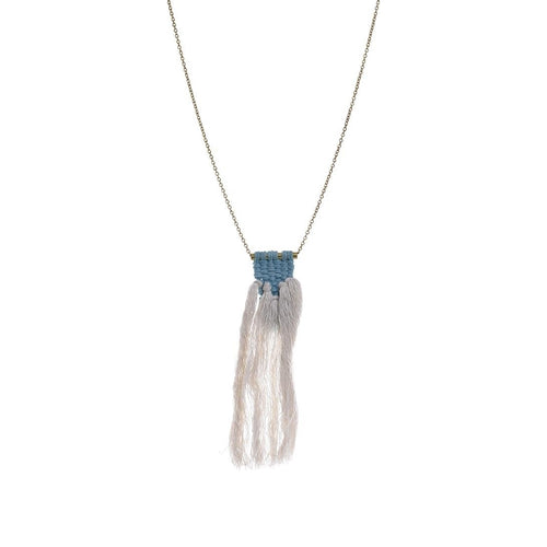 Macrame necklace turqoise 