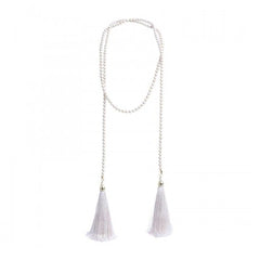 Necklace white with tassels