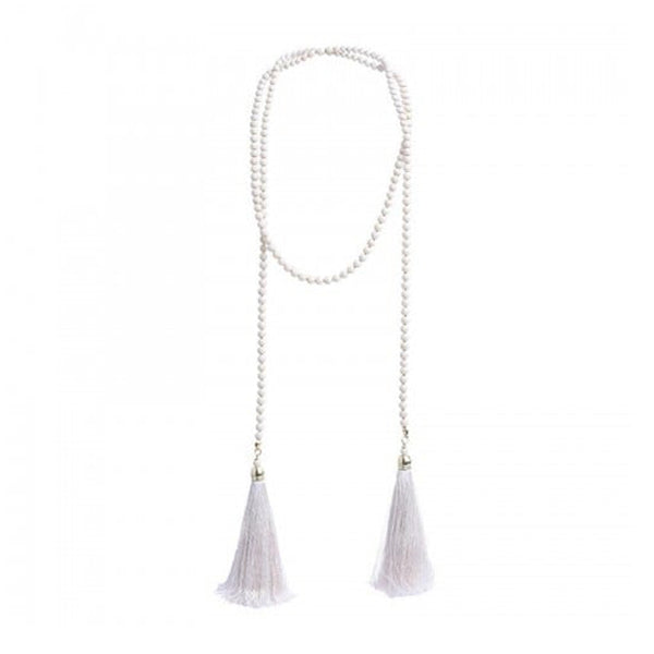 Necklace white with tassels