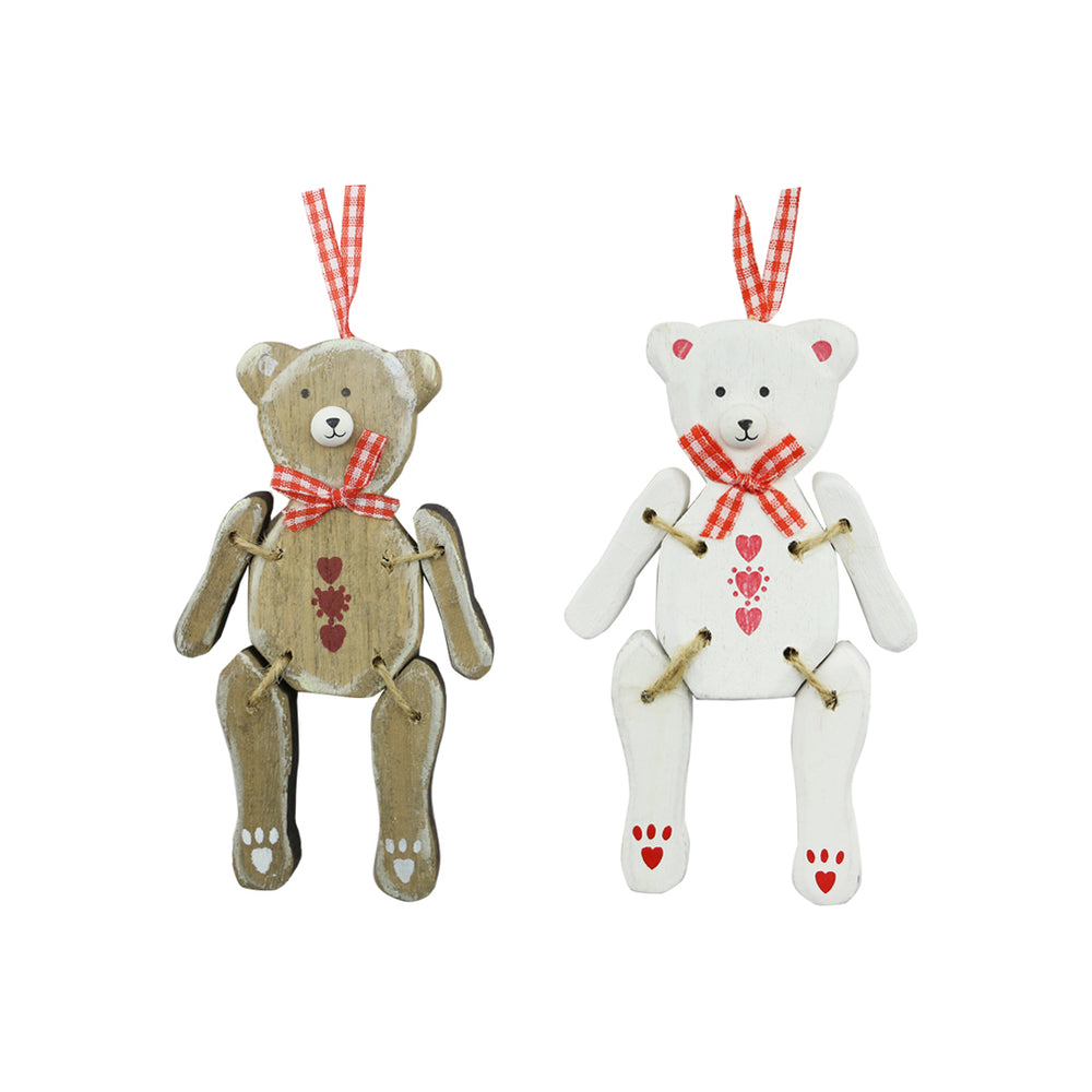 Wood Bear With Hanger (14cm)