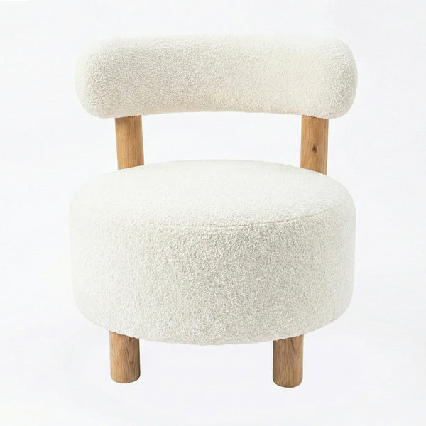 Ferentino Natural Acacia Wood Boucle Chair (74 cm)