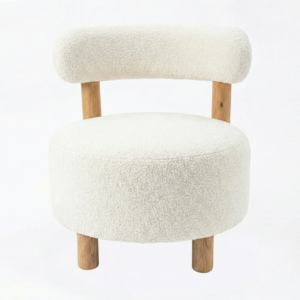 Ferentino Natural Acacia Wood Boucle Chair (74 cm)