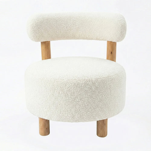 Ferentino Natural Acacia Wood Boucle Chair (74 cm)