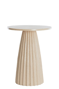 Side table Ø40x51 cm VEGLIA matt sand+light brown spotted