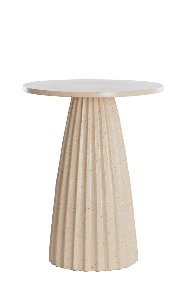 Side table Ø40x51 cm VEGLIA matt sand+light brown spotted