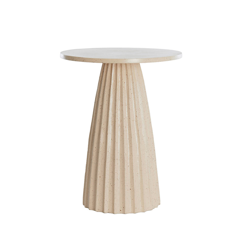 Side table Ø40x51 cm VEGLIA matt sand+light brown spotted
