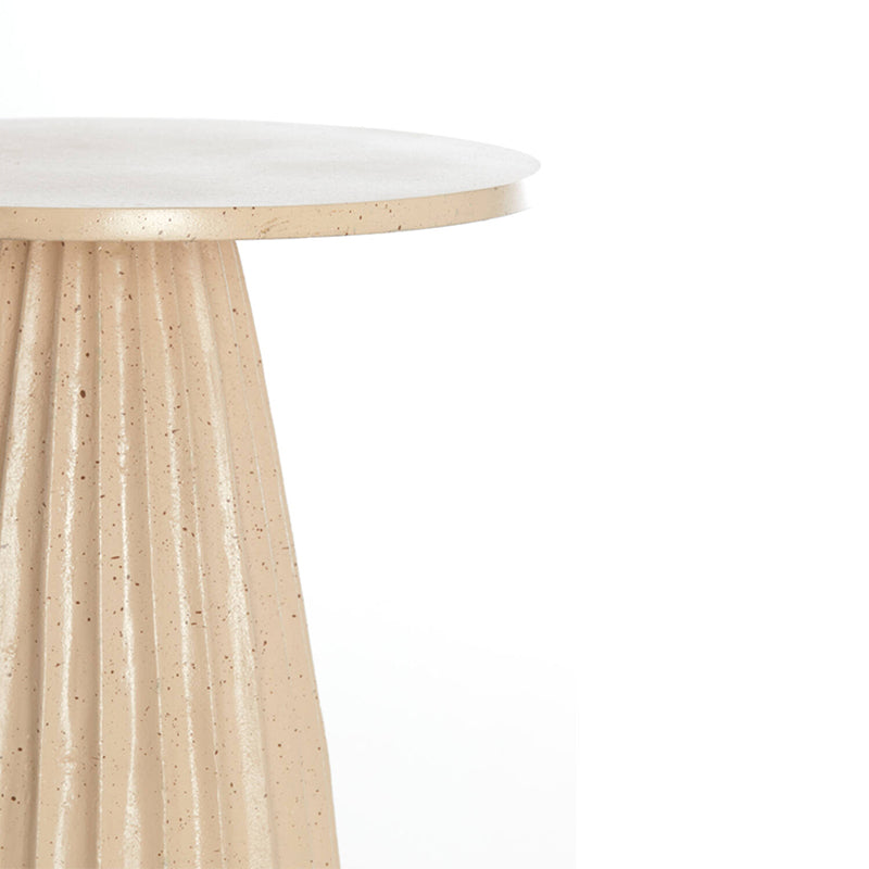 Side table Ø40x51 cm VEGLIA matt sand+light brown spotted
