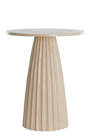 Side table Ø45x56 cm VEGLIA matt sand+light brown spotted