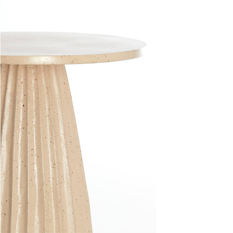 Side table Ø45x56 cm VEGLIA matt sand+light brown spotted