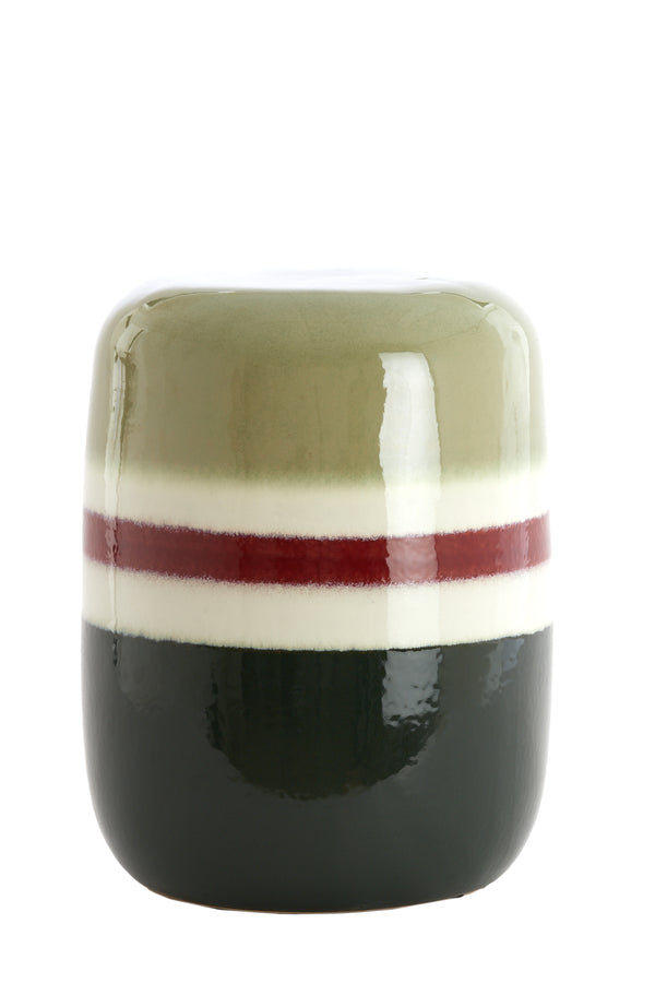 Side table Ø34x46,5 cm FRANCA ceramics green-eggplant