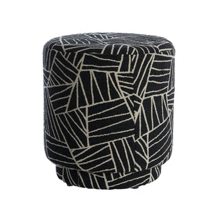 Davonte Black White Pouf (44 cm)