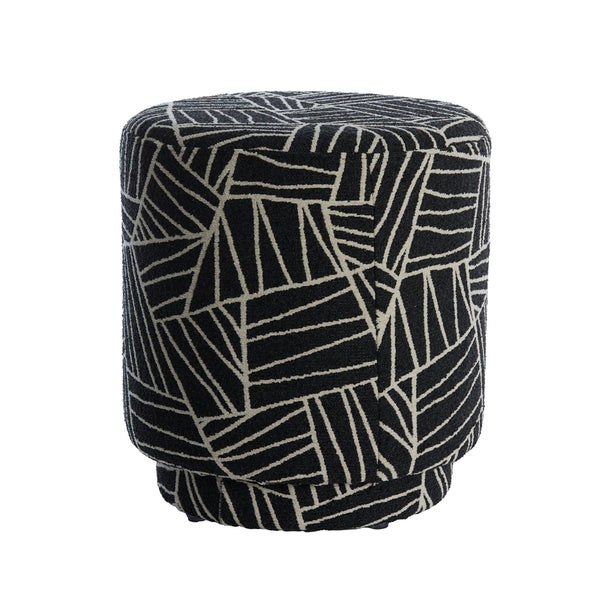 Davonte Black White Pouf (44 cm)