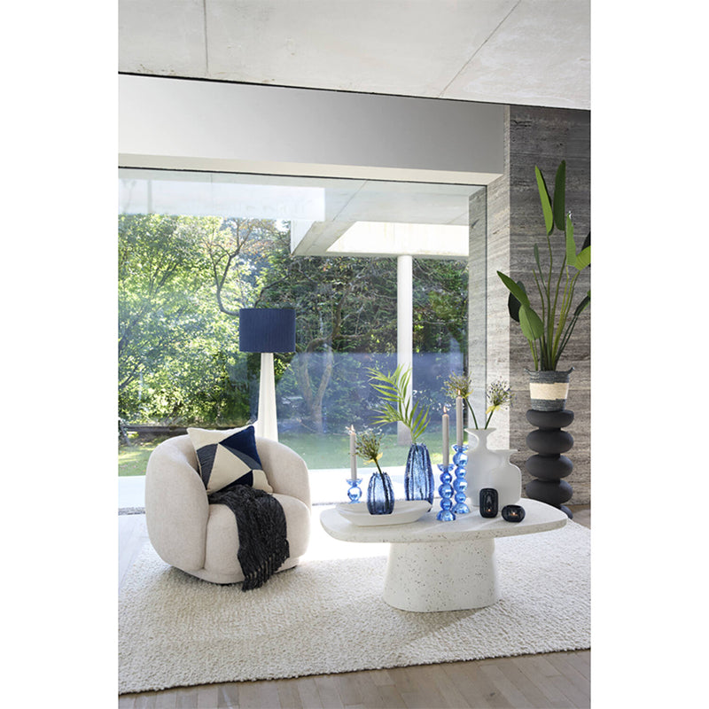 Coffee table 120x70x42 cm HAMURA terrazzo white