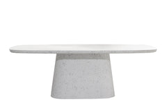 Dining table 220x105x76 cm HAMURA terrazzo white
