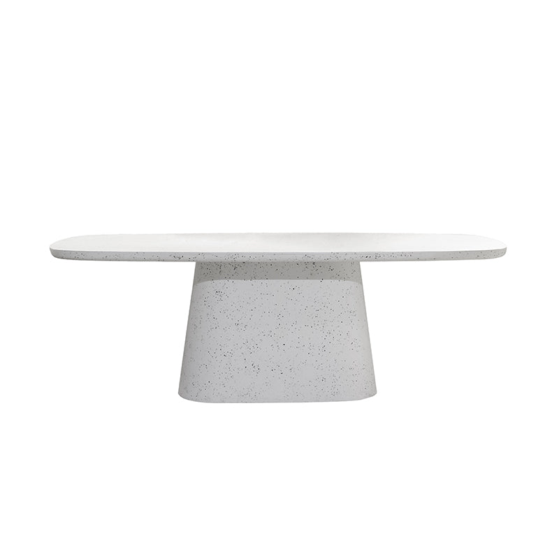 Dining table 220x105x76 cm HAMURA terrazzo white