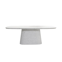 Dining table 220x105x76 cm HAMURA terrazzo white