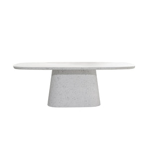 Dining table 220x105x76 cm HAMURA terrazzo white