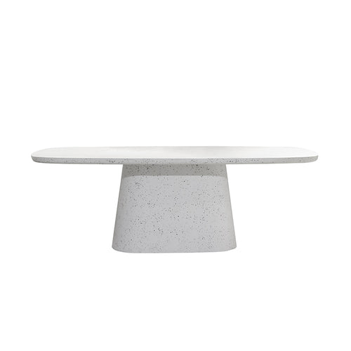 Dining table 220x105x76 cm HAMURA terrazzo white