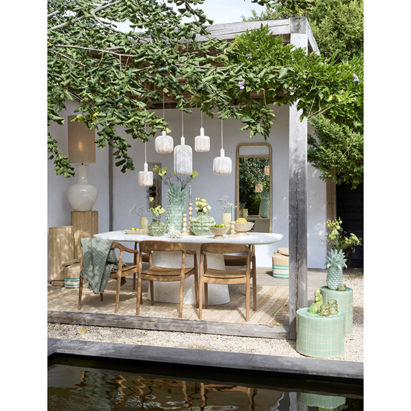 Dining table 220x105x76 cm HAMURA terrazzo white