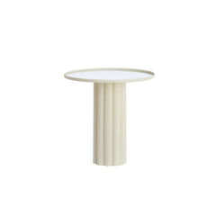 Rosario Clear & Cream Mirror Side Table (51cm)