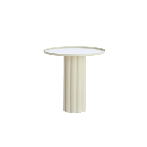 Rosario Clear & Cream Mirror Side Table (51cm)