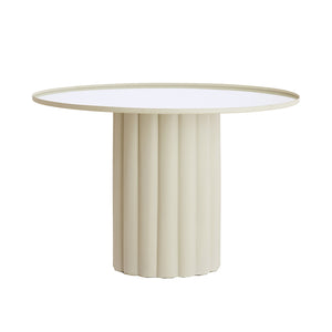 Rosario Mirror Clear Cream Side Table (91.5 cm)