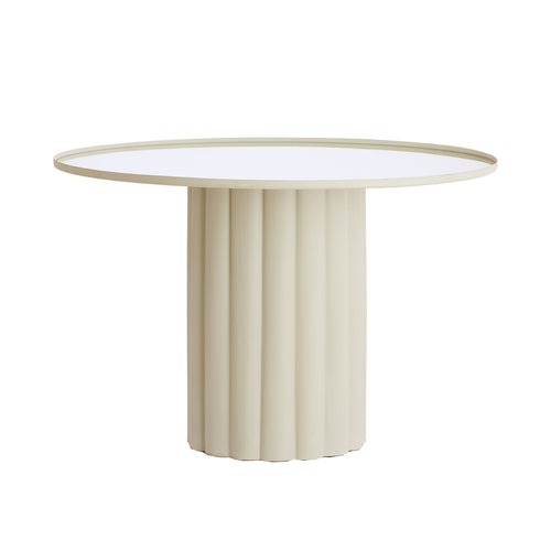 Rosario Mirror Clear Cream Side Table (91.5 cm)