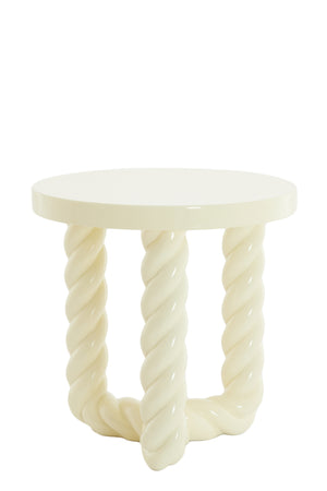 Side table Ø46x46 cm VALLEJO shiny cream