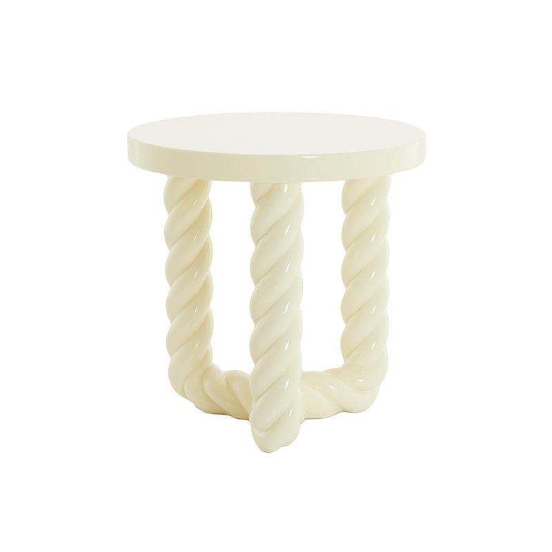Side table Ø46x46 cm VALLEJO shiny cream