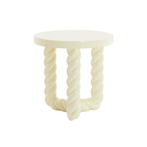 Side table Ø46x46 cm VALLEJO shiny cream