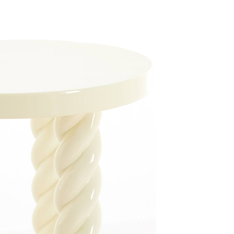 Side table Ø46x46 cm VALLEJO shiny cream