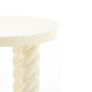 Side table Ø46x46 cm VALLEJO shiny cream