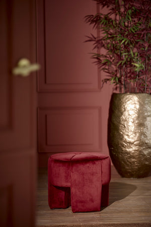 Batoemi Burgundy Velvet Pouf (51cm)