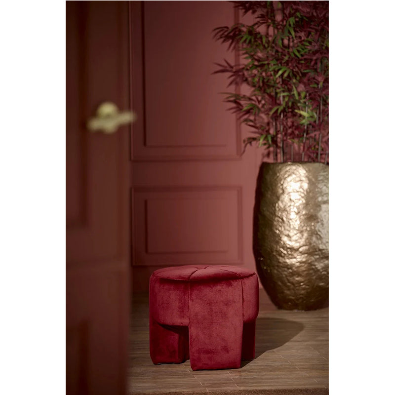 Batoemi Burgundy Velvet Pouf (51cm)