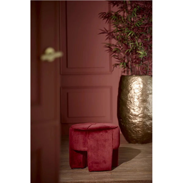 Batoemi Burgundy Velvet Pouf (51cm)