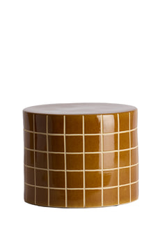 Side table Ø42x34 cm MAUCHO ceramics cognac+cream