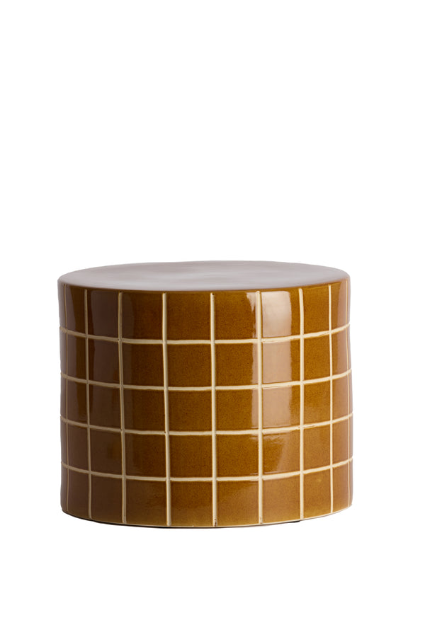 Side table Ø42x34 cm MAUCHO ceramics cognac+cream
