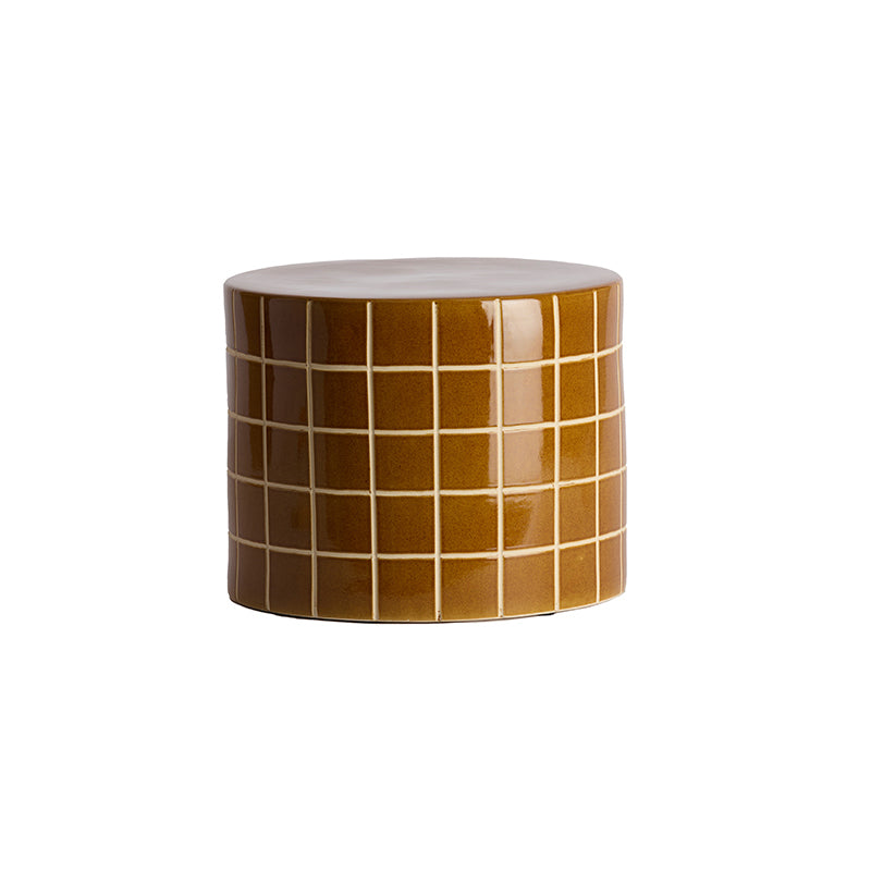 Side table Ø42x34 cm MAUCHO ceramics cognac+cream