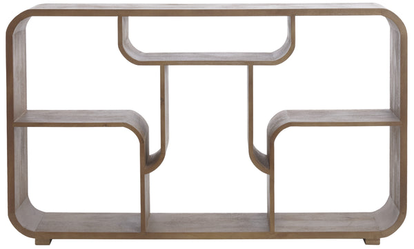 Cabinet open 140x30x82 cm LABARE wood light brown