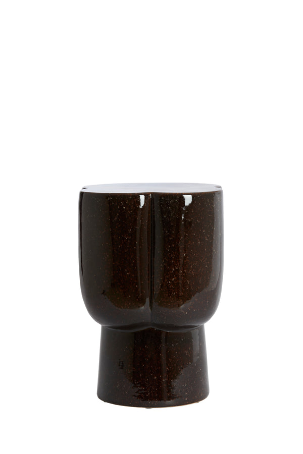 Side table Ø34,5x45 cm JUNTO ceramics dark brown