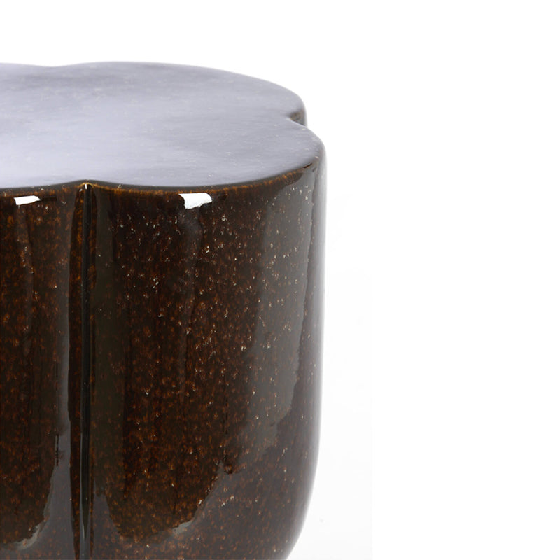 Side table Ø34,5x45 cm JUNTO ceramics dark brown