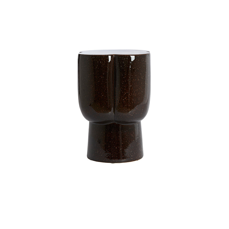 Side table Ø34,5x45 cm JUNTO ceramics dark brown