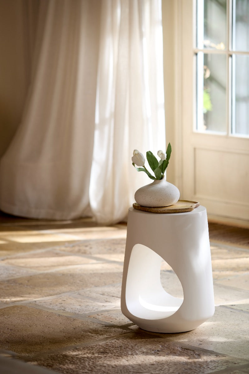 Assago Cream Ceramics Deco Vase (18cm)