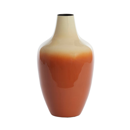 Velho Cream Dark Orange Deco Vase (30 cm)