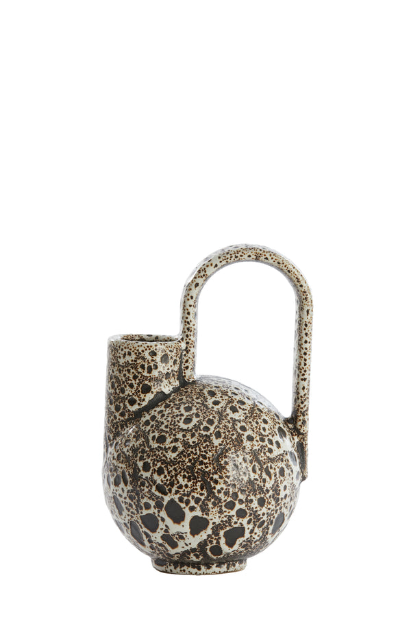 Vase deco 16x15,5x26 cm SERRES ceramics cream+black