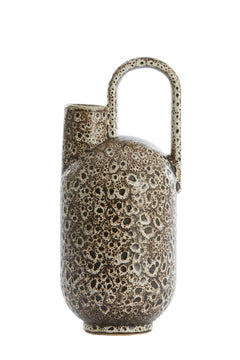 Vase deco 16,5x15,5x37 cm SERRES ceramics cream+black