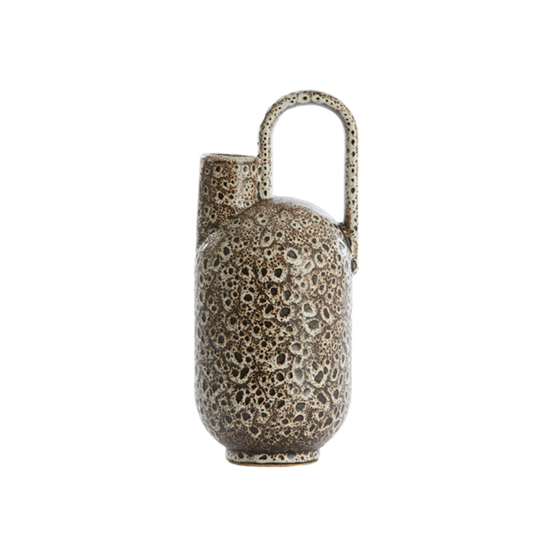 Vase deco 16,5x15,5x37 cm SERRES ceramics cream+black