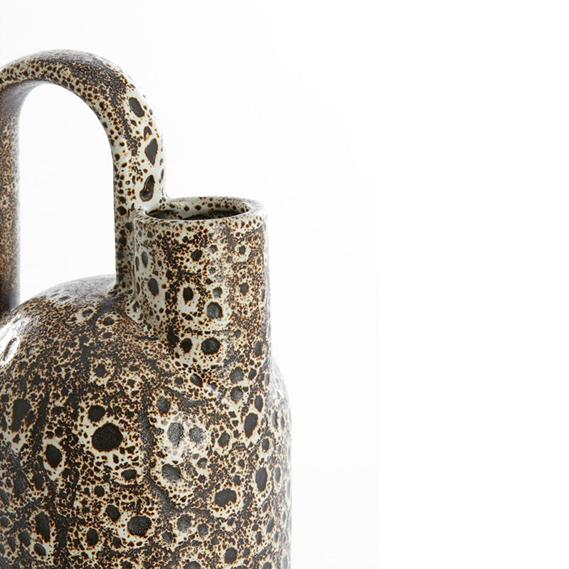 Vase deco 16,5x15,5x37 cm SERRES ceramics cream+black
