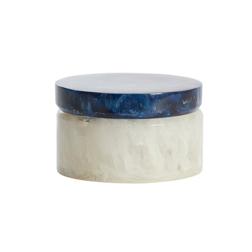 Kelimutu White Blue Deco Box With Lid (15 cm)